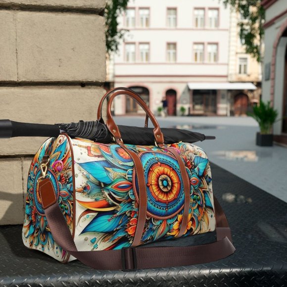 waterproof travel bag boho,Unisex travel bag,  Everyday Travel Bag, Colorful - Picture 7 of 9